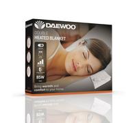 Daewoo 85W Double Heated Blanket with 3 Heat Settings - White-HEA1486