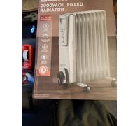 Daewoo Oil Filled Radiator 2000W 9 Fin Portable Heater Adjustable Thermostat White