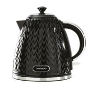 Daewoo SDA1773 Argyle Collection, 1.7L, Electric Kettle With Removable Lid and Filter For An Easy Clean, Auto Shut Off And Power Indicator For Safety, Black