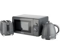Daewoo Argyle Collection SDA2221 20 Litre 0cm High, Freestanding Standard Microwave Oven Breakfast Set - Grey, Grey