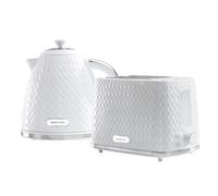 White 'Argyle' 1.7 Litre Jug Kettle and 2 Slice Toaster Set Daewoo White One Size