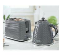 Daewoo Argyle Sda1871Ge Retro Set Kettle And Toaster Matching Bundle 2 Slice Browning Control Easy Clean 1.7L Jug Auto Off Grey