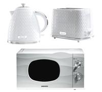 Daewoo Argyle White Microwave Kettle And Toaster Set 700W 20L, 2 Slice, 3000W Jug