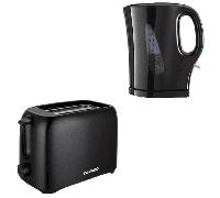 Daewoo Black Essentials 1.7L Kettle & Toaster Set