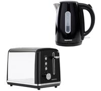 Daewoo Black Kensington Jug Kettle & 2-Slice Toaster Set
