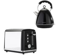 Daewoo Black Kensington Pyramid Kettle & 2-Slice Toaster Set