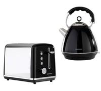 Daewoo Black ‘Kensington’ Pyramid Matching 2 Slice Toaster And Kettle Set 1.7 Litre 3000W Bundle Pack Black One Size