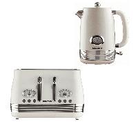 Daewoo Buttermilk Denver Jug Kettle & 4 Slice Toaster Set