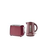 Daewoo Cascade 1.7L Kettle & 2 Slice Toaster Bundle Red