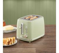 Daewoo 'cascade' 2-Slice Toaster Defrost Reheat Cancel In Pale Green Pale Green