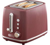 Daewoo Cascade 2 Slice Toaster Ruby Red Ribbed Texture Design SDA2778GE