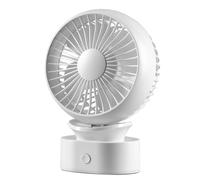 Daewoo Desk Fan 4" Portable Rechargeable 3 Speed Tiltable Compact White