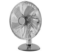 Daewoo 12" Modern Sl hrome Desk Fan Oscillating 3-Speed Energy Efficient in Silver Daewoo Silver
