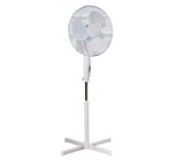 Daewoo 16-Inch White Pedestal Fan, Oscillating Standing Fan For Bedroom And Office, Cross Base