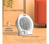 Daewoo Compact Portable Fan Heater 2 Heat Settings 2000W, White - HEA1138 [EEK: A++]