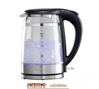 Daewoo Cool Touch Kettle Transparent Glass 3KW Fast Boil 1.5L Energy Efficient LED