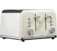 Daewoo Kensington Cream 4 Slice Toaster Stainless Steel SDA1585GE 3yr Warranty
