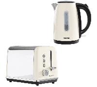 Daewoo Cream Kensington Jug Kettle & 2-Slice Toaster Set