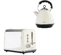 Daewoo Cream Kensington Pyramid Kettle & 2-Slice Toaster Set