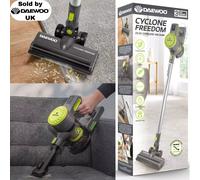 'Cyclone Freedom' Cordless Vacuum Cleaner Stick Handheld Rechargeable Bagless Silver Green Daewoo Grey One Size