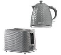 Daewoo Dark Grey Argyle Kettle & 2 Slice Toaster Set