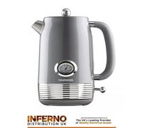 DAEWOO Denver 1.5L Stainless Steel With Temperature Gauge Kettle In Smoked Grey
