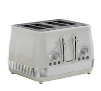 Daewoo Denver 4 Slice Toaster - Buttermilk Cream, Retro Vintage Design, Wide Slots, Defrost, Reheat, Cancel Functions, Browning Control, Removable Crumb Trays - Ideal for Family Kitchens