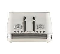 DAEWOO Denver 4 Slice Retro Toaster, Wide Slots, Buttermilk (Cream) - SDA2746GE