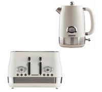 Daewoo 'denver' Retro Matching Kettle And Toaster Set 1.5L Rapid Boil 4 Slice In Cream Cream One Size