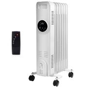Daewoo 1500W Oil Filled Radiator with LED Display, White