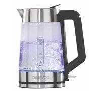 Daewoo Easy Fill LED Illuminating 1.7L 3KW Glass & Silver Kettle SDA2102GE