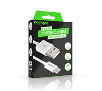 Daewoo ELA1346 1 Metre USB Type-C Charge Cable for Date & Sync Connection, Power Level 5V 1A, Use with Compatible Adaptor