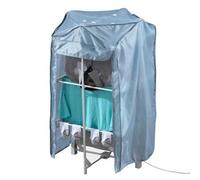 Daewoo 3-Tier Foldable Heated Clothes Airer with Cover - Compact, Space-Saving Electric Drying Rack for Fast, Energy-Efficient Indoor Laundry Drying