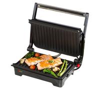 Daewoo 180° Health Grill 1500W, Non-Stick Electric Grill with Drip Tray, Floating Hinge, Dual Cooking Plates & Open Flat Design - Indoor BBQ & Griddle for Healthy Grilling