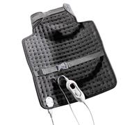 Daewoo Electric Heated Pad HEA1839 Neck Back & Shoulder Warmer with 4 Heat Settings, Adjustable Straps, Machine Washable, Detachable Controls 40 x 50cm Grey