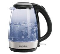 Daewoo 1.7L Glass Kettle, Fast Boil, 2200W Electric Kettle with LED Light, Auto Shut-Off, Boil-Dry Protection, 360° Base, Clear Design