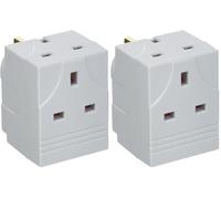 Daewoo Electricals 3 Way UK Plug Multi Adapter 3 Sockets 13 Amp 250 Volts (Pack of 2)