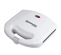Daewoo Essentials 2 Slice Sandwich Toaster Deep Fill, Non-stick Toasting Plates, Built In Handle With Locking Clip, Indicator Light, Non-slip Feet, Easy To Clean, Portable, Lightweight, Compact, White