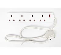 Daewoo Extension Lead, 4 Gang, 1 Metre, White