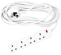 PIFCO PIF2050 Extension, White, Label '4 Gang 10m'