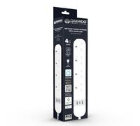 Daewoo Four Way Extension Lead Socket 4 Gang Smart Plug Power Strip With Usb Ports & Compatible With Alexa Google Home