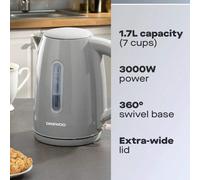 Daewoo Grey Kensington 1.7L 3KE Rapid Boil Jug Kettle