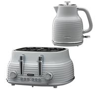Daewoo Grey Sienna Jug Kettle & 4 Slice Toaster Set