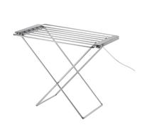 Daewoo Heated Airer Foldable 120W 10Kg Load Energy Efficient Drying Rack In Metallic Silver Metallic Silver