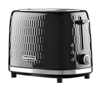 Honeycomb 2 Slice Toaster 3D Texture High Lift Handle Defrost Reheat Black Daewoo Black One Size