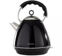 Daewoo Kensington 1.7L 3KW Pyramid Kettle Black & Stainless Steel SDA1577GE