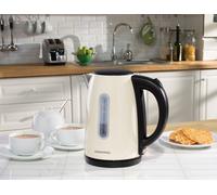 Daewoo Kensington Jug Kettle 1.7L Electric 3KW Rapid Boil Cordless Steel Cream