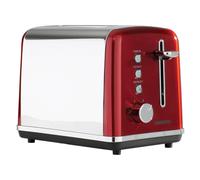 Daewoo Kensington Toaster 2 Slice Defrost Reheat Stainless Steel Red 810W