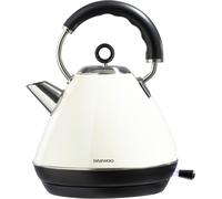 Daewoo Kettle 1.7 Liters 3000W Cordless Stainless Steel Cream Pyramid Kettle