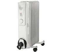Daewoo 7 Fin Oil Filled Radiator 1500W Portable Electric Heater 3 Heat Settings White